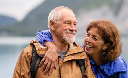Photo of a health elderly couple
