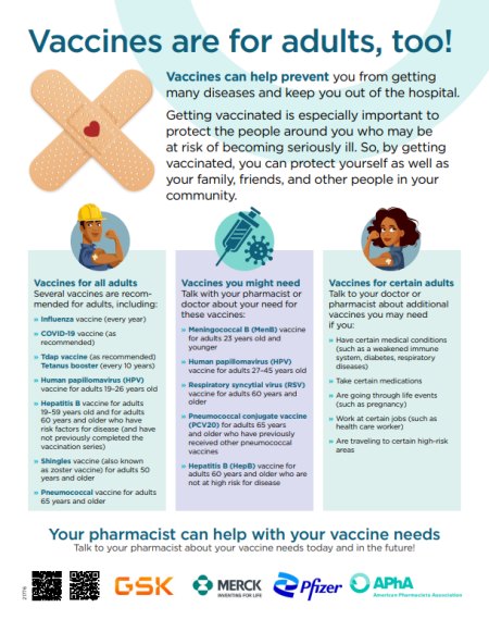 Vaccines are for adults, too!